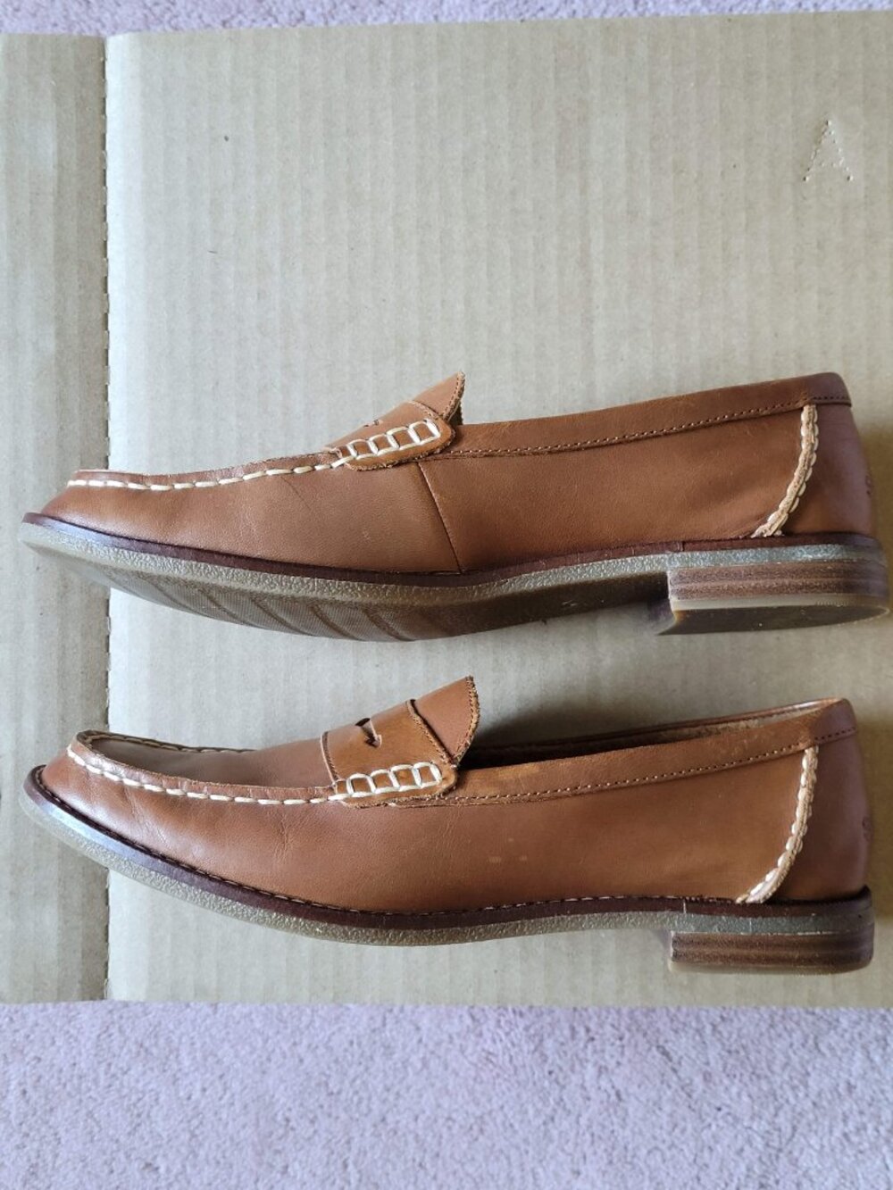 Sperry Top-Sider Seaport Light Brown Leather Penny Loafers Womens 8 - Picture 5 of 8